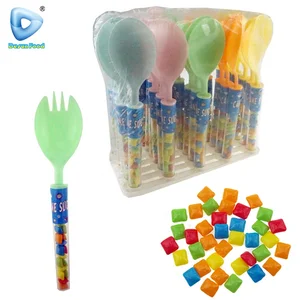 Hot Selling Cheap Plastic Fork Soup Ladle Tableware Toy Chewing Gum Candy