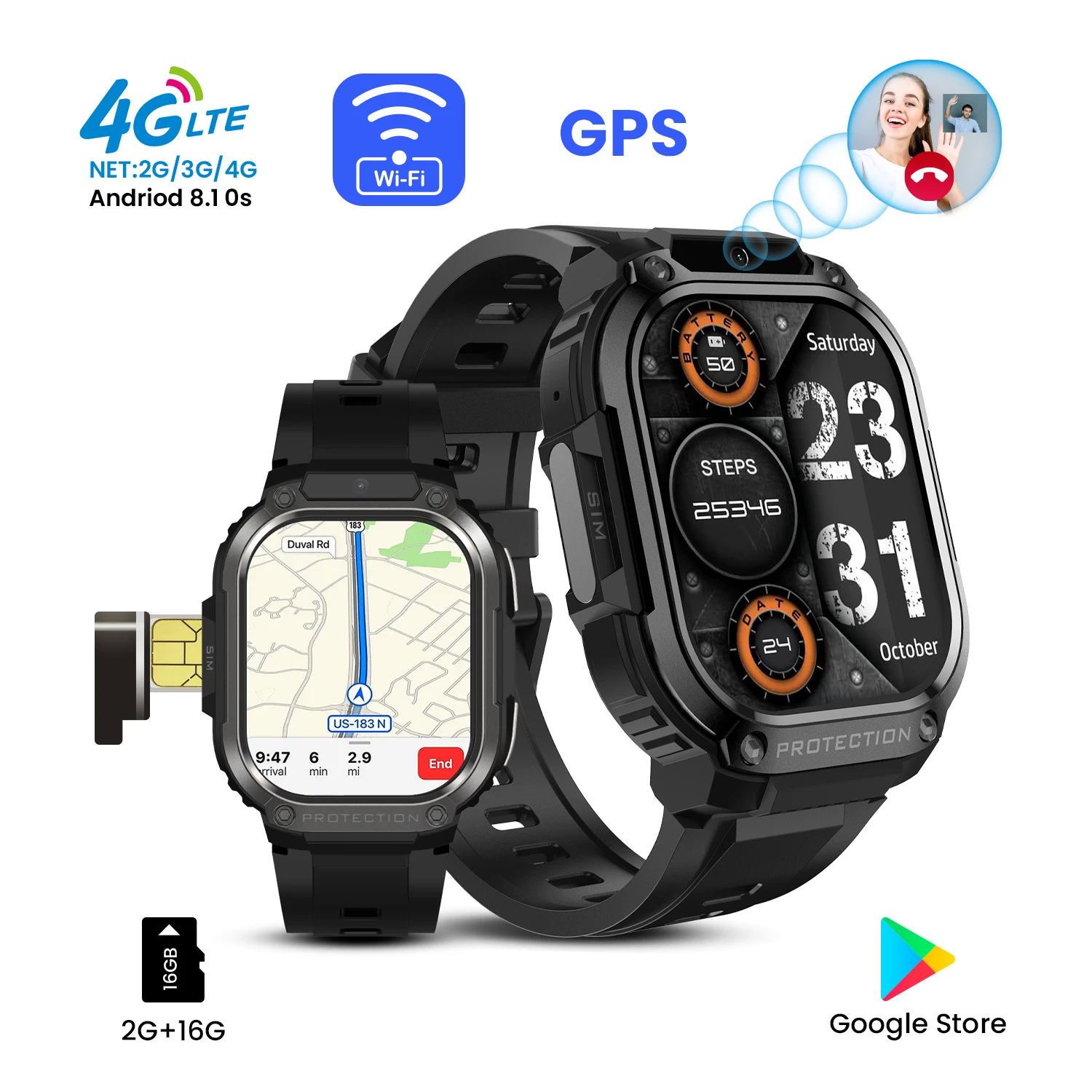 DM63 Android 4G Smart Watch Smartwatch Mobile Phone Reloj Inteligente Sim Card Wifi ultra SmartWatch