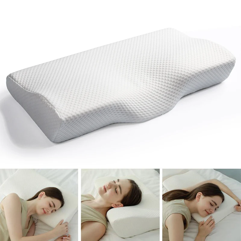 Cervical Neck Support Pain Relief Contour Butterfly Anti Snore Bed Almohadas Kissen Ortopedicas Memory Foam Pillow