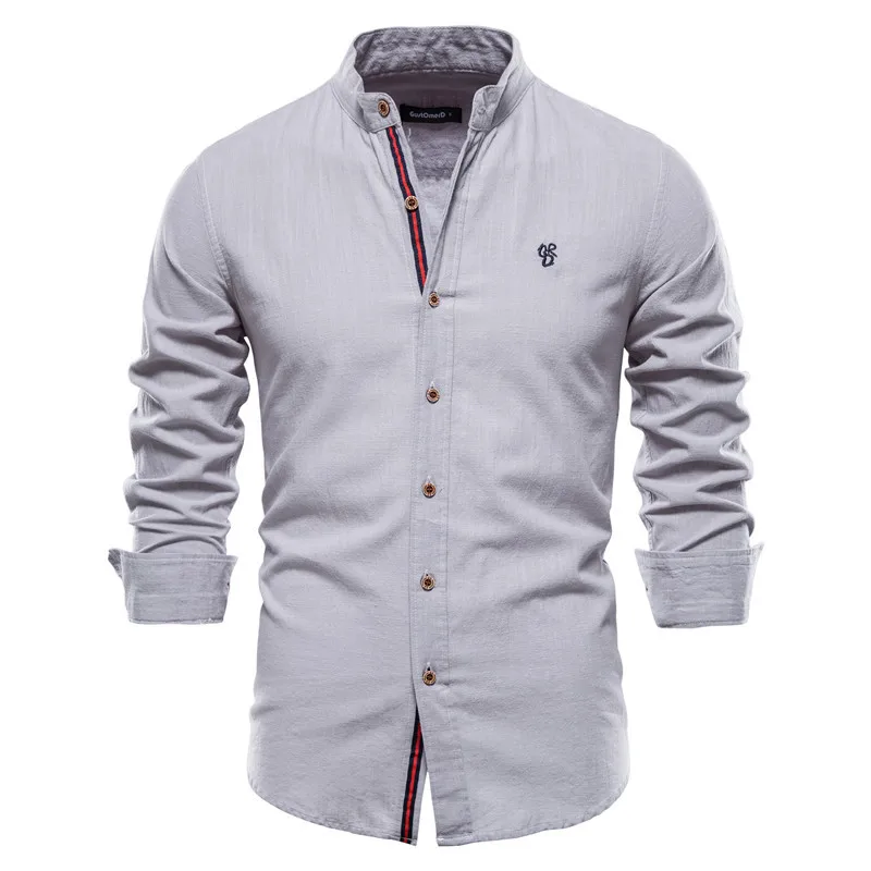 Camicie in lino Camicia casual a maniche lunghe da uomo Camicie morbide e traspiranti830_voghion.com