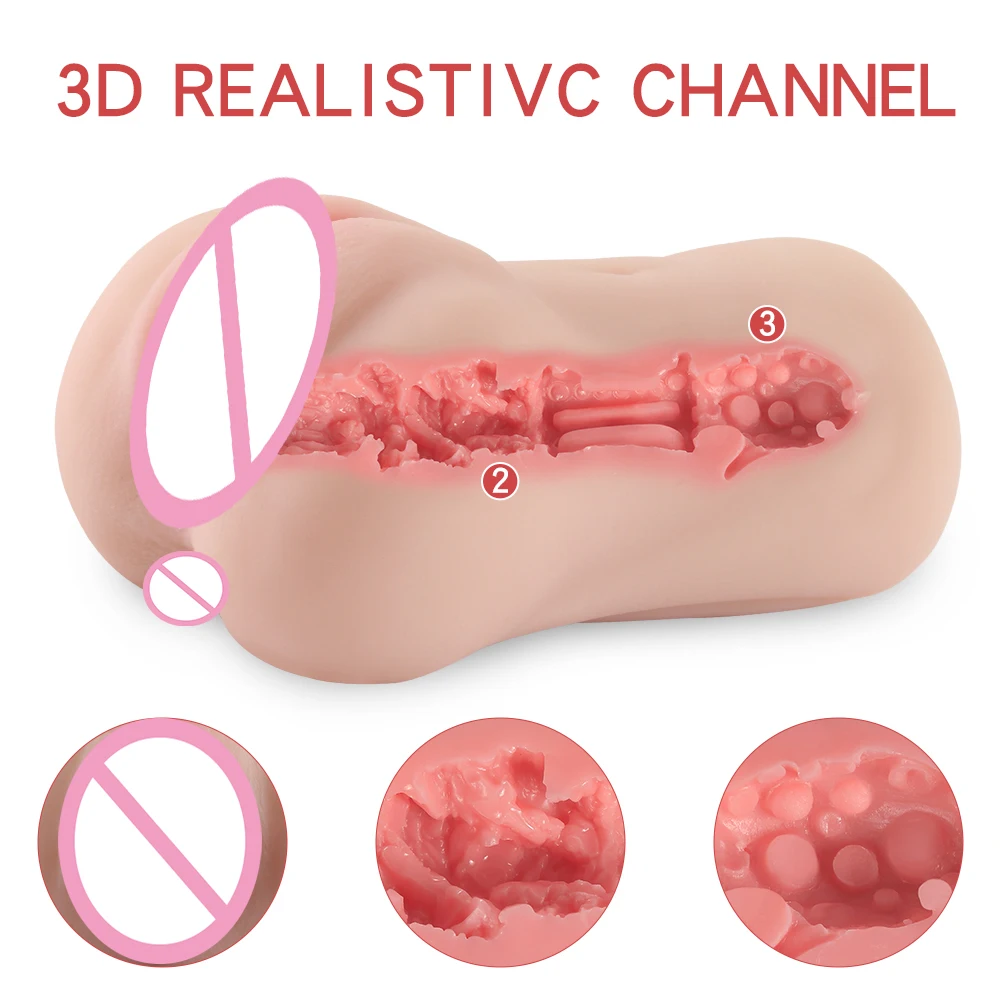 silicon sex toys for men GEEBA Dual Channel Big Ass Men Masturbator Lifelike Buttock Inverted Mold  Artificial Penis Onahole Sex Toys Pocket Pussy Stroker main image 1