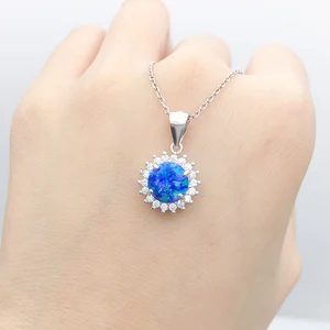 Engagement Jewelry 925 Sterling Silver Pendants 3A Cubic Zirconia Simple Fashion Opal Brazilian Pendants