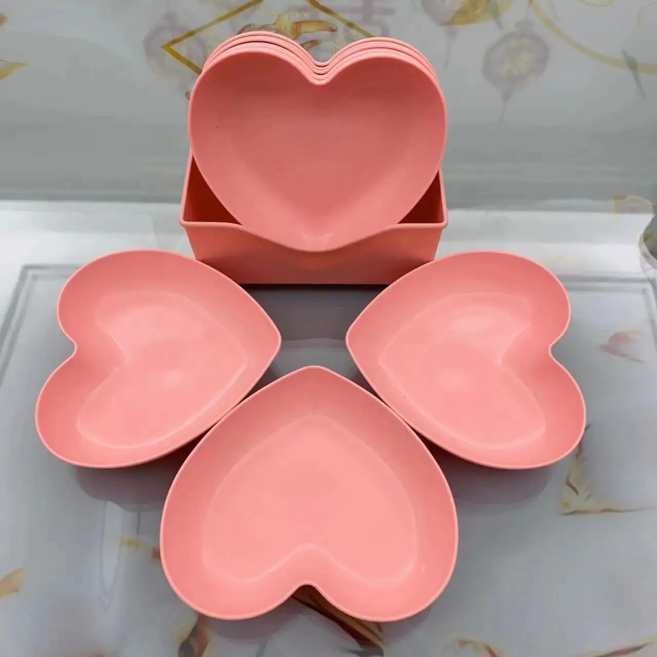 Heart-shaped Home Bone Spit Table Plate Creative Home Snack Dish Fruit ...