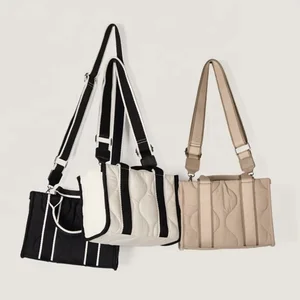 Customized Korean Premium Shoulder Nylon Crossbody Women's Large Capacity Embroidery Handbag Handle Tote Bag