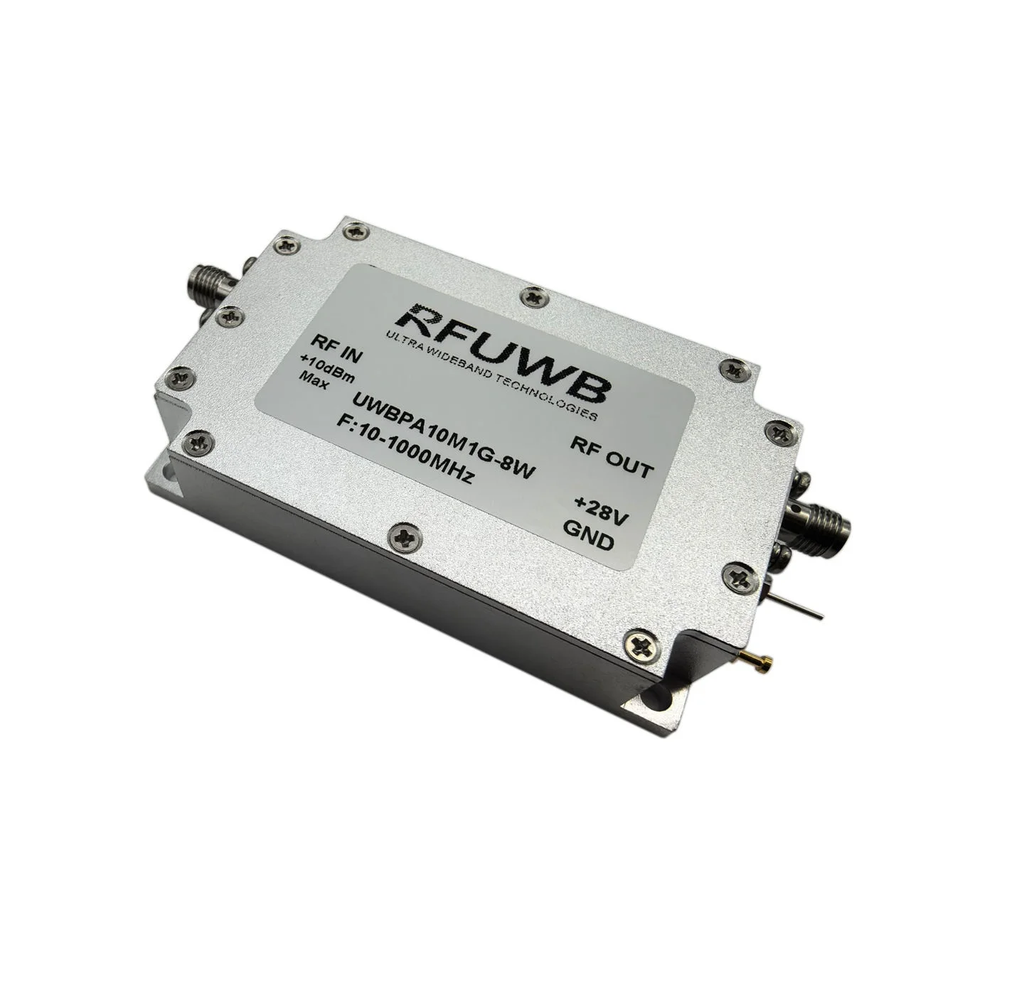 Broadband RF Power Amplifier 8W UWB 10-1000MHz for Wireless