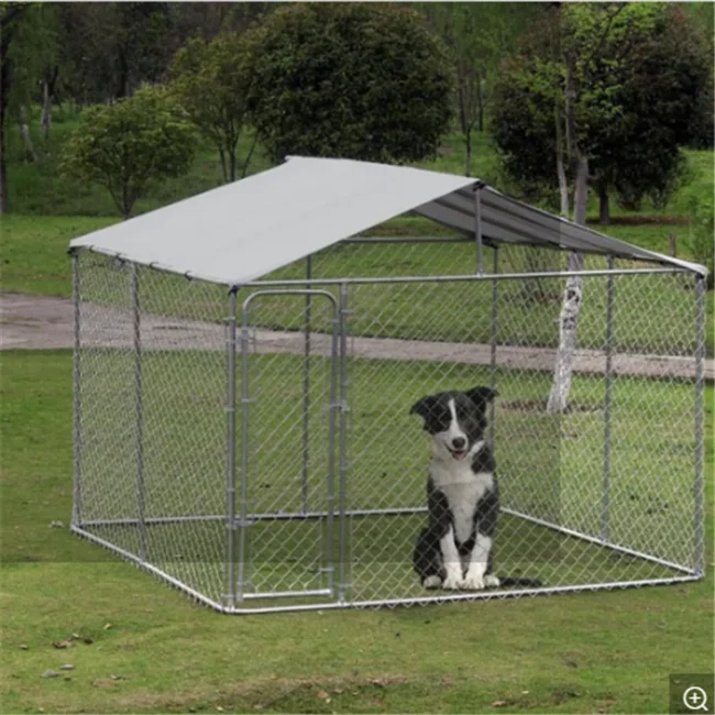 Lucky Dog Heavy Duty 10 x 10 Outdoor Dog Kennel with Roof Zipper