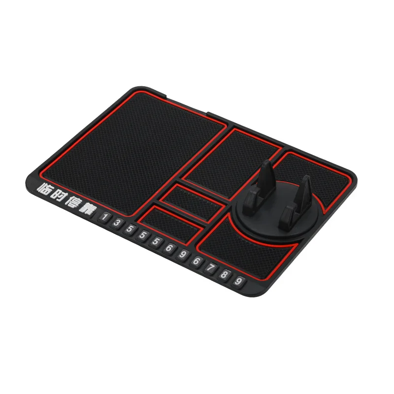 Lot De 3 Tapis Antidérapants Gel Pour Voiture - Noir, Rond Et Ovales, Maintient Téléphone, Lunettes, Clés Sur Tableau De Bord - 2