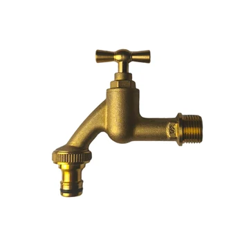 3/4" Full Brass Primary Color Kitchen Bathroom Outdoor Cold Water Faucet Single Handle Faucet Brass Cartridge G1/2 Fast O