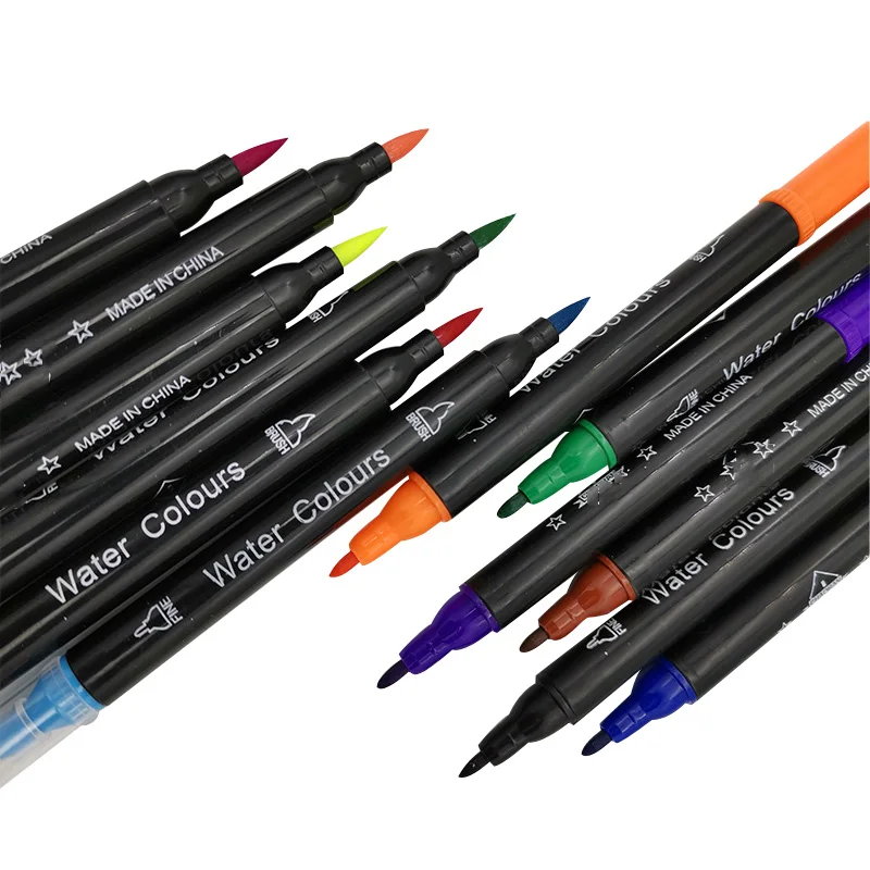 Художественные маркеры с мягким наконечником акварельная ручка двойным школьные канцелярские принадлежности