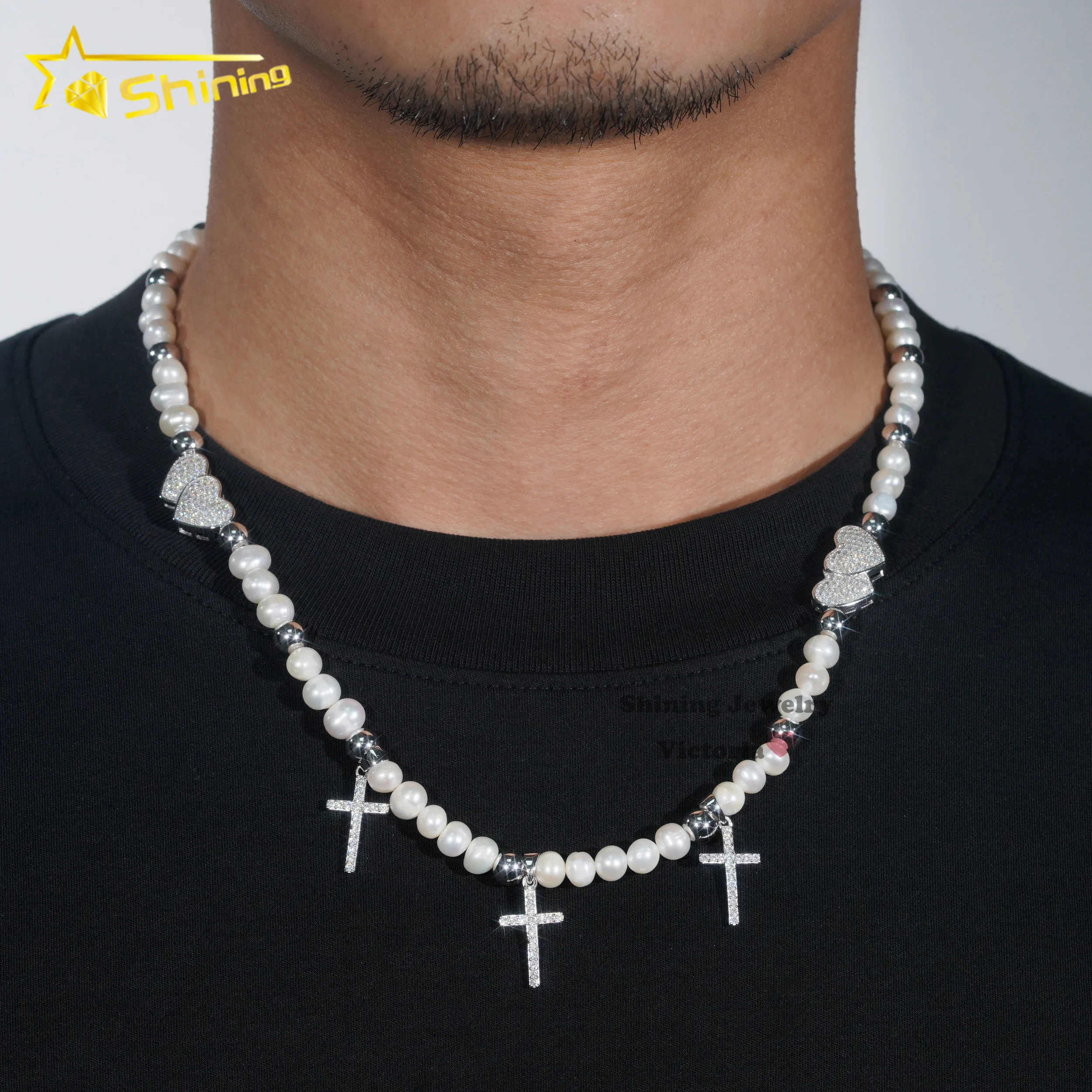 アクセサリー MASU 22SS PEARL TAPE ROSARY NECKLACE Egyptian Symbols Pearl Rosary Necklace - 18kt Gold-Plated