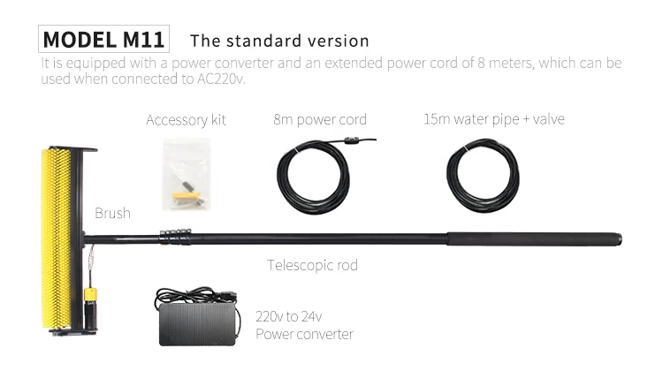 Solar Panel Photovoltaic Cleaning Machine Dry Water Washing Handheld Electric Power Station Cleaning Roller