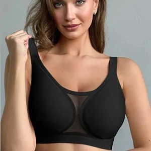 Wholesale Woman's Plus Size Seamless Wireless Bra Knitted U-Shaped Back Design with Padded Underwear Bra