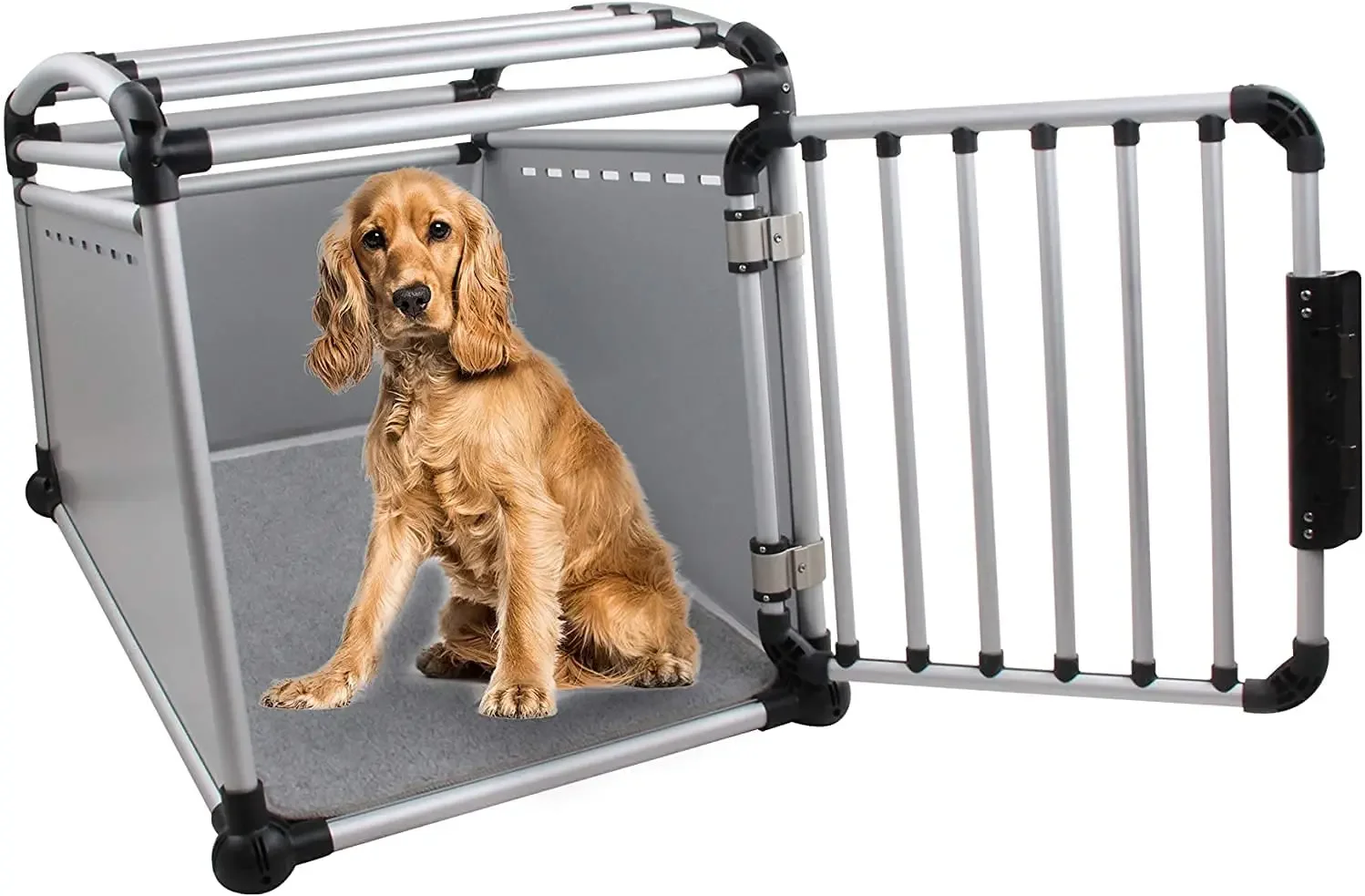 AFP Two Size Large Storage Collapsible Lightweight Dog Aluminium Travel Crate Transport Box Cage Pet Travel Carrier for Outdoor