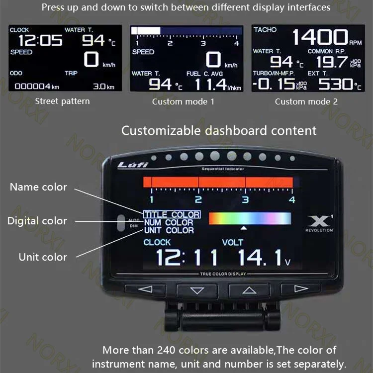 Manômetro Digital Lufi X1 OBD2: Turbo, Pressão de Óleo, Temperatura