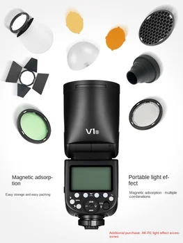 Godox V1C/N/F/O/P Round Lamp Head Lithium Battery High-speed TTL Flash Built-in 2.4G Wireless X System detail image