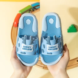 Симпатичные Мультяшные детские тапочки, Нескользящие тапочки карамельных цветов с животными