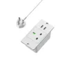 White-1*AC Outlets+2*USB-A-UK