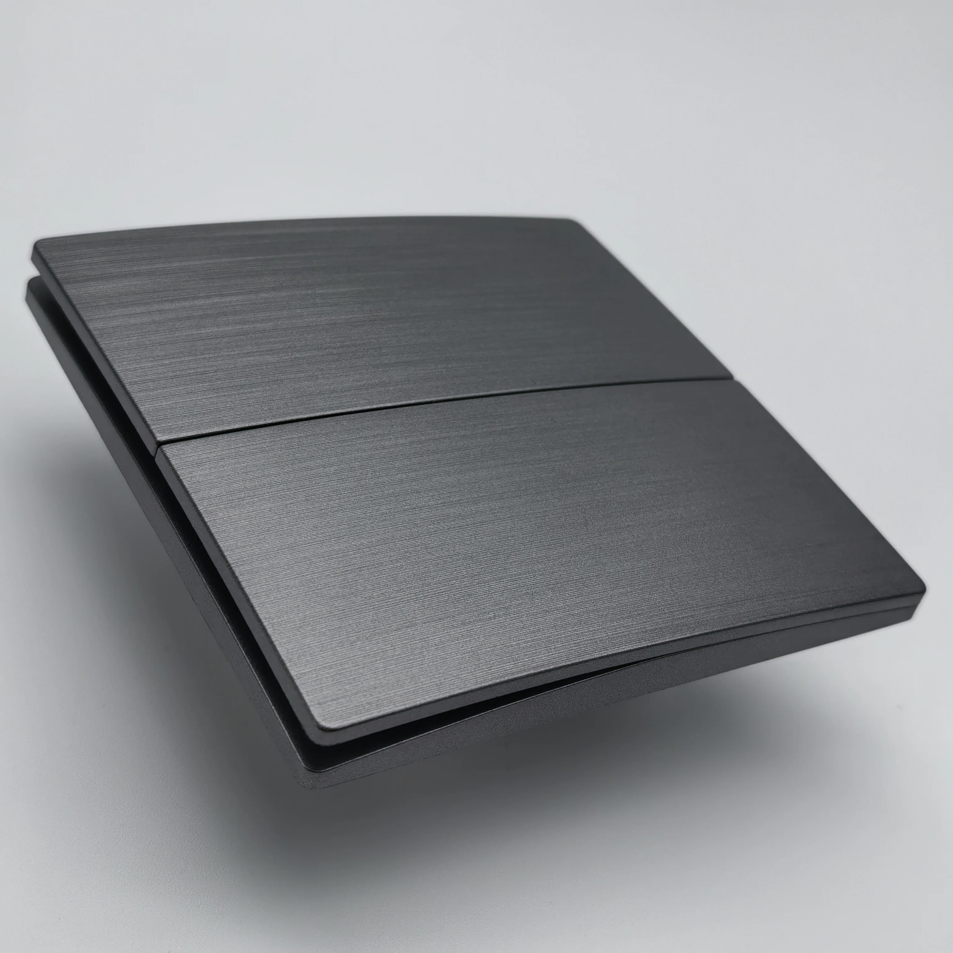 British Standard Two Gang Frameless Manufacturer Fashion Design Classical Black Wall Switch for Commercial Home Use