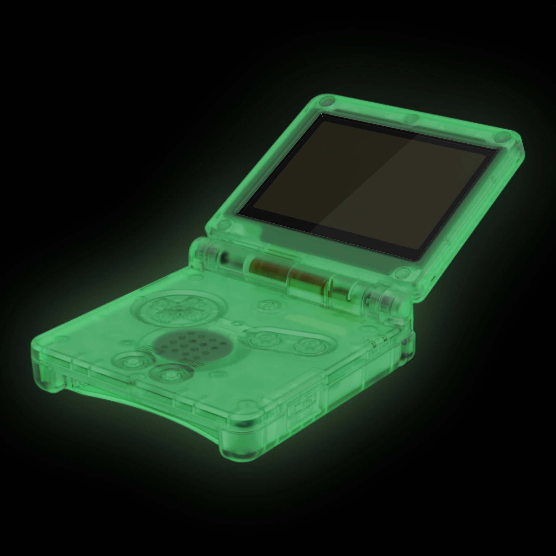 発光グリーン交換フルシェルとGBA SP用ボタン | ゲームボーイ 