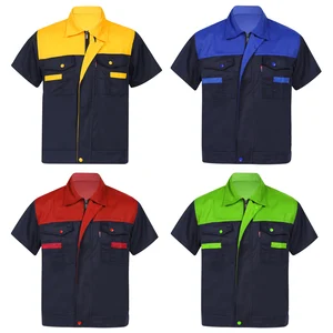 Work Shirts Poly-cotton Short Sleeve Lightweight Workwear Factory Plumber Mechanic Uniforms Auto Repairmen Work Shirt