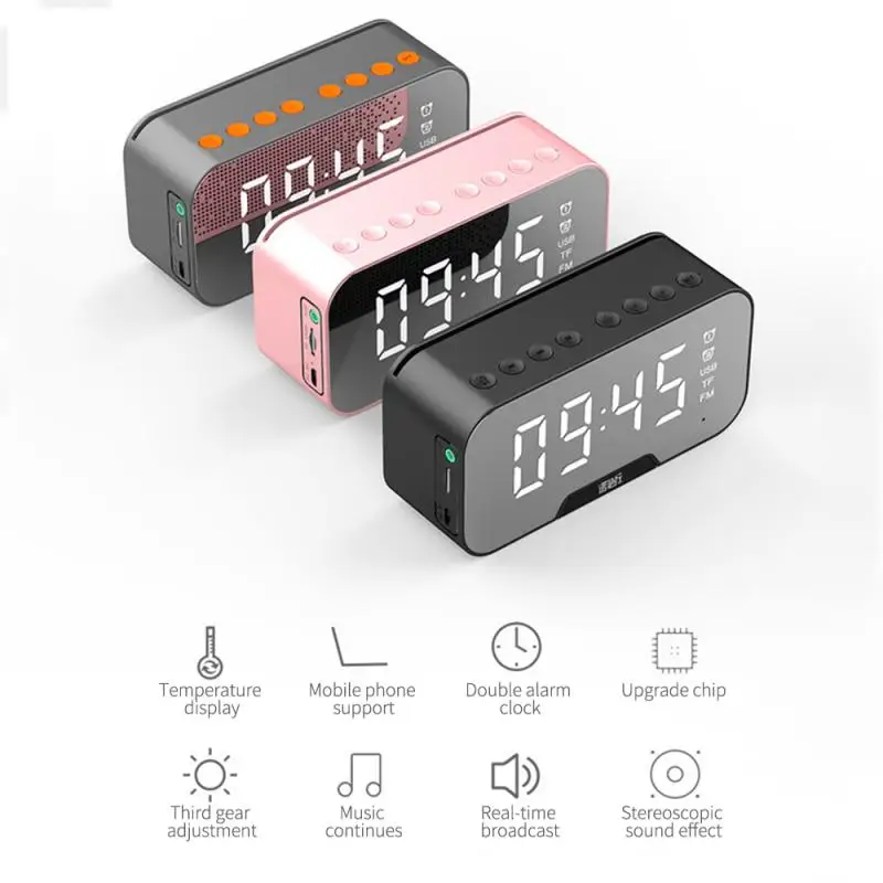Led Digital Display Sleep Timer Bluetooth Speakers for Alarm Clock Wireless Speaker