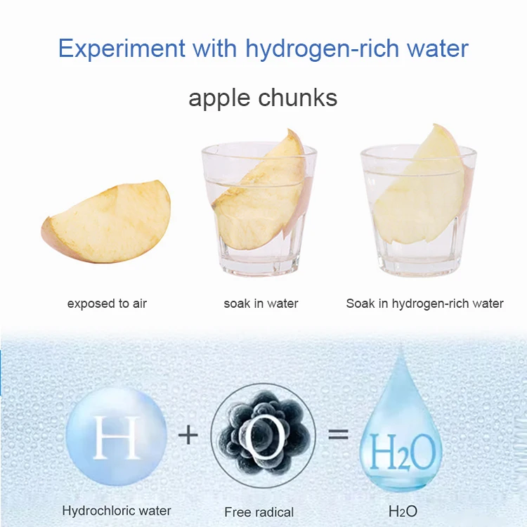 2024 Custom Logo Oem High Quality Gift Black 450Ml Portable Generator Ionizer Hydrogen H2 Rich Water Bottle Cup Filter