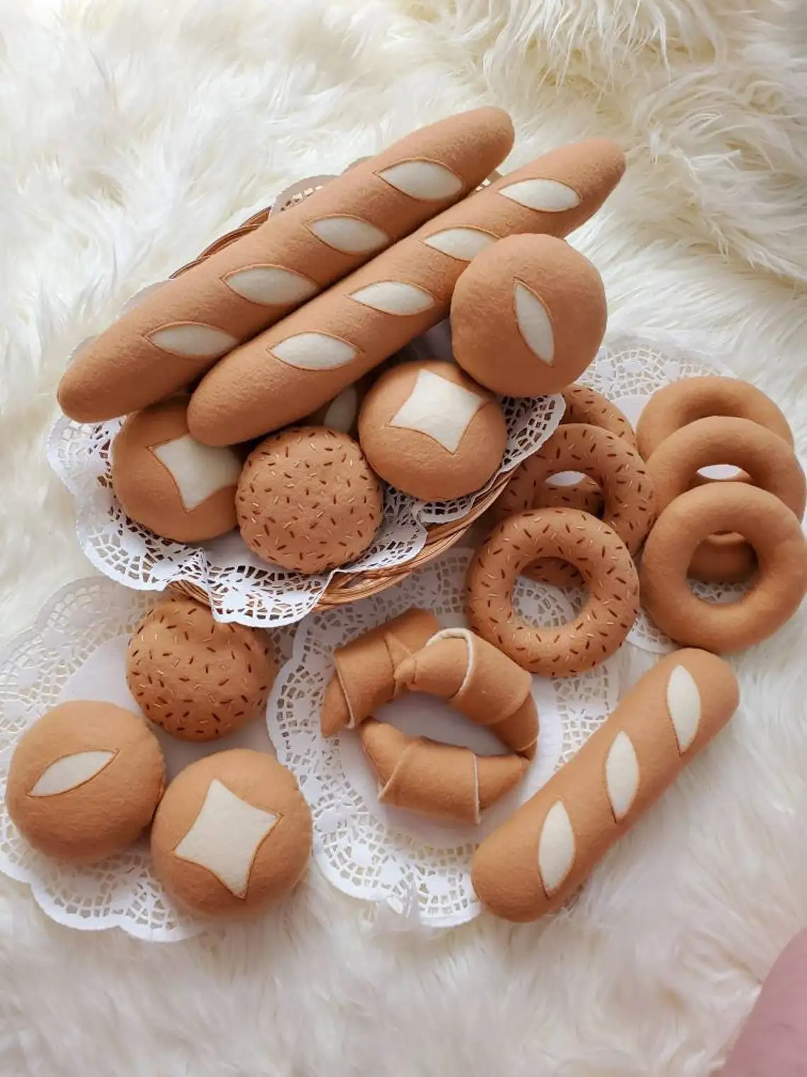 Фетровые круассаны фетровые ролевые игры фетровый хлеб фетровая еда