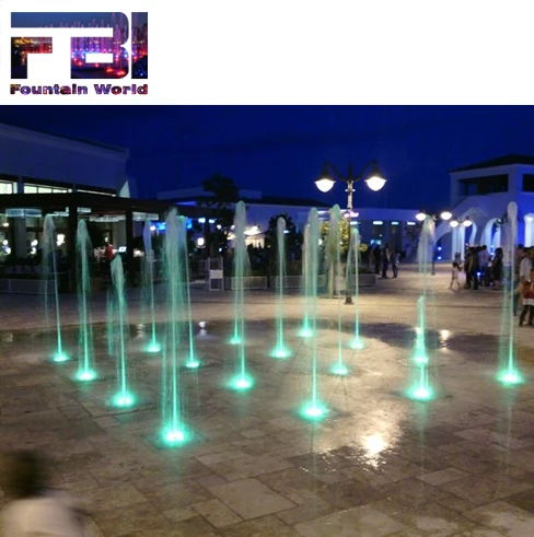 square Design Groups of Deck Floor Water Fountains Dry Deck Jets Fountain Nozzles