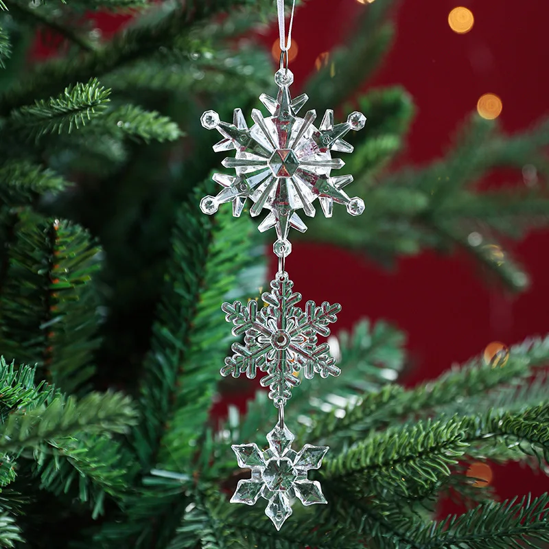Set Di 40 Decorazioni In Acrilico Trasparente Per Albero Di Natale, 4 Forme, Con Cordone 10 M