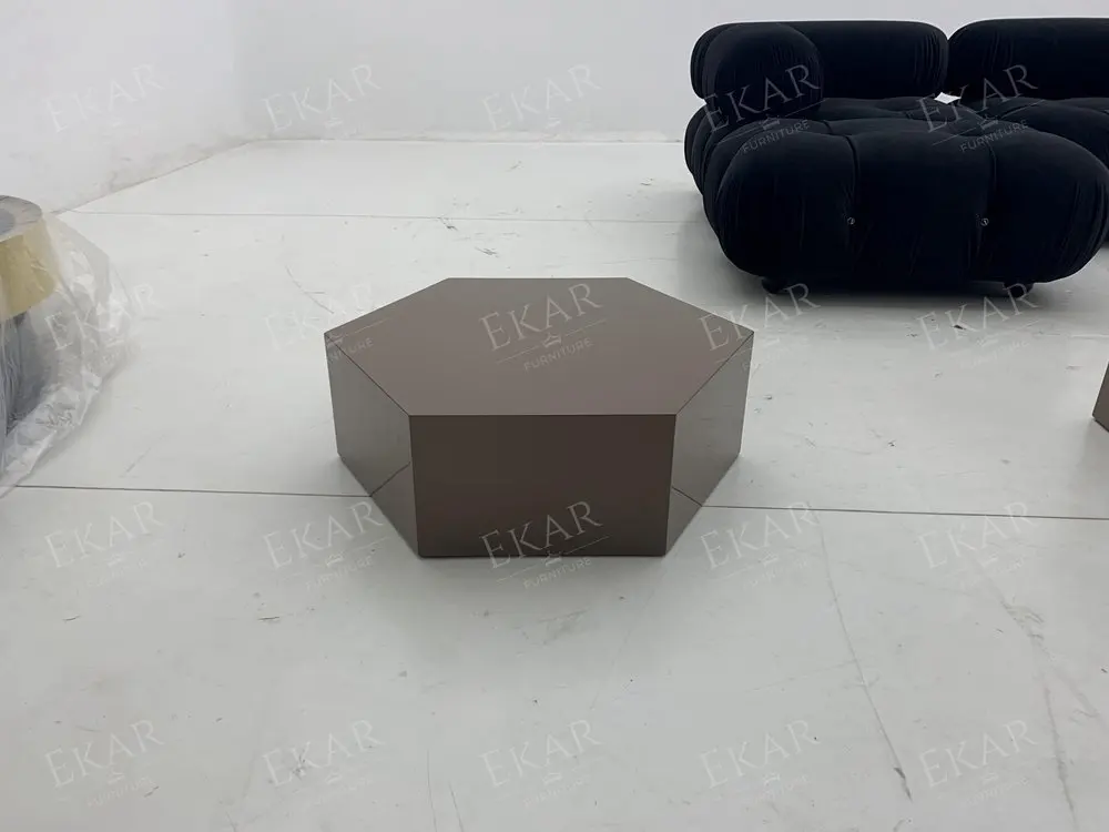 product modern elegant coffee tables set hexagonal high gloss gray solid wood multi layer design for living room and bedroom use-69