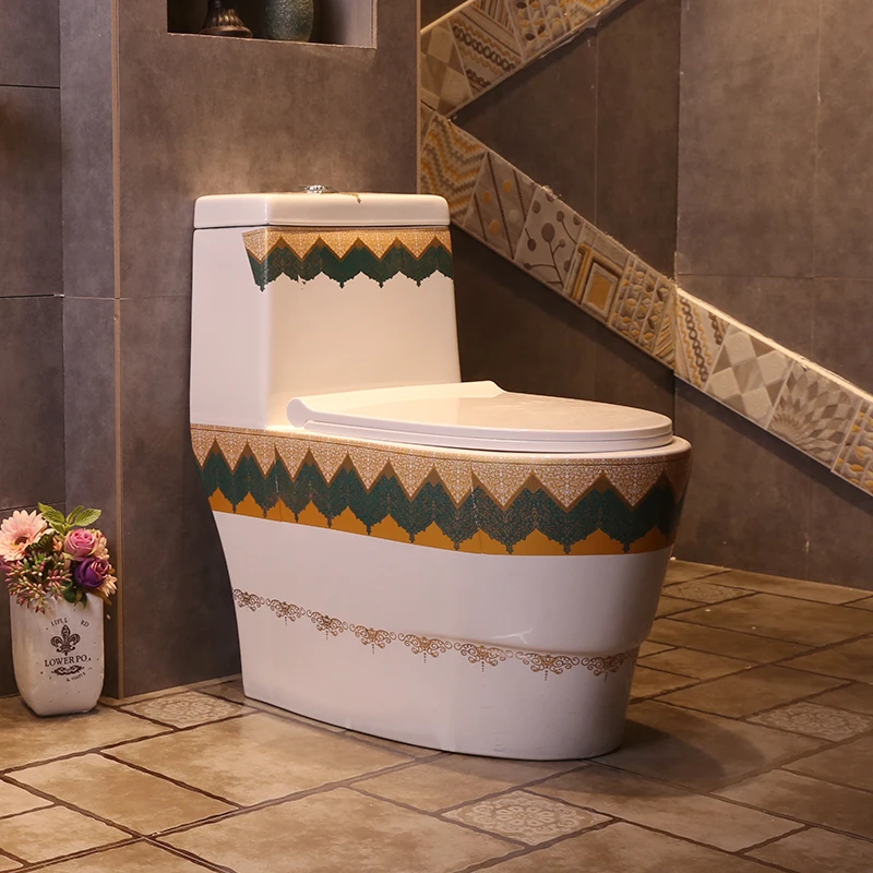 Chinese Siphon Toilet Retro Ceramic Art Toilet Water Saving Antique