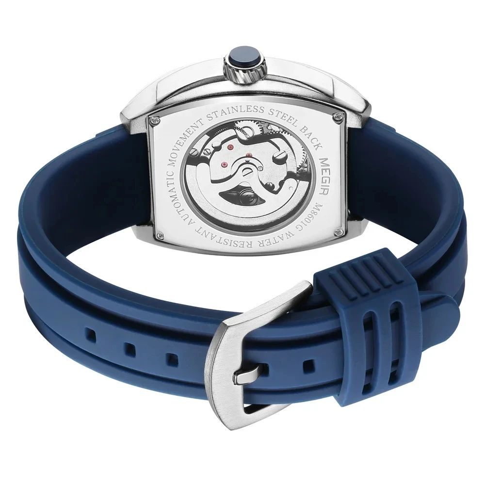 MEGIR Hollow Out Design Automatic Watch for Men  Movement Sapphire Mirror Tungsten Steel Skeleton Men's Watch dropshipping