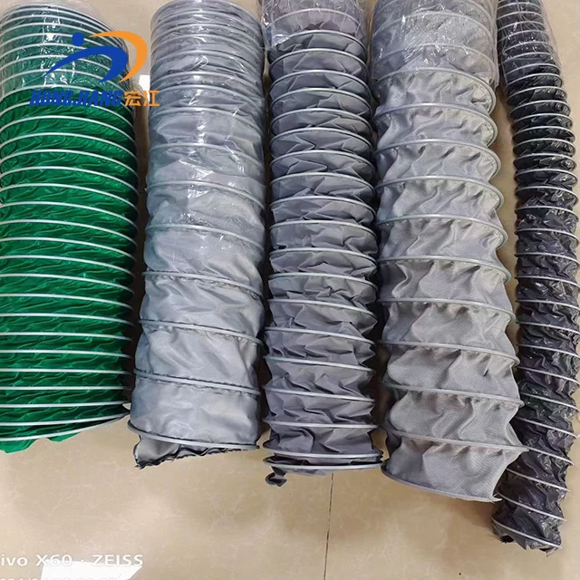 5 Inch PVC Nylon Cloth air Duct Ventilation Duct Telescopic High Temperature Resistant Range Hood Exhaust Pipe for Smoke