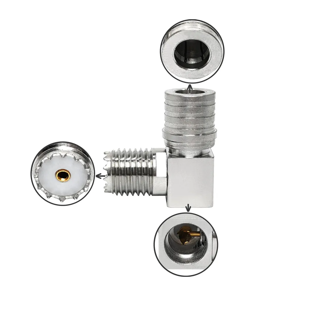 RF Coaxial Connector for Communication Devices QMA Male Plug Right Angle to Mini UHF Female Jack 90° Adapter