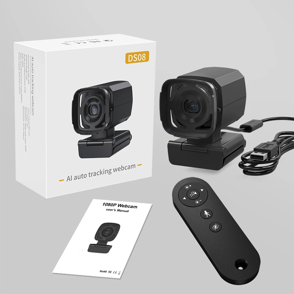 360 AI Auto Tracking 1080P Webcam for Live Streaming - Main Image
