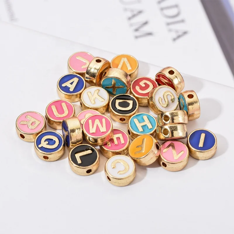 enamel letter beads