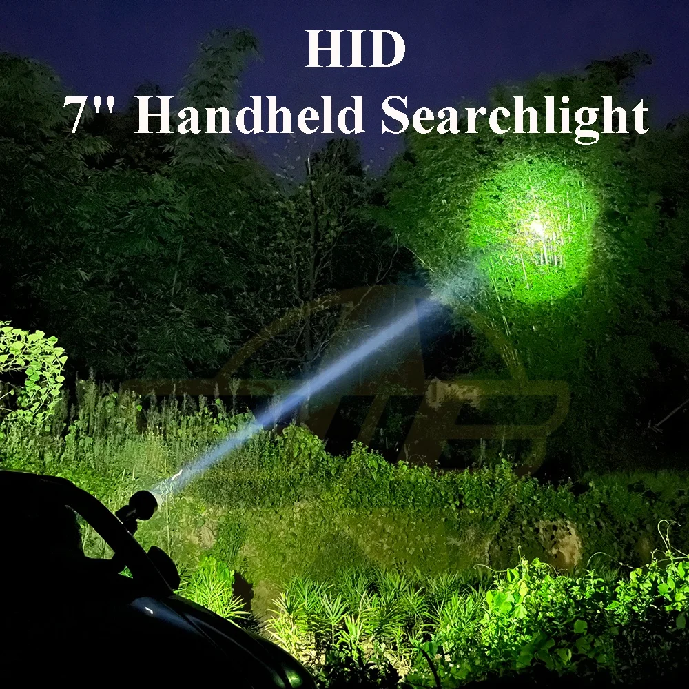 12V HID Handheld Spotlight Car Lighter Plug Flashlight Buggy Mounted  Searchlight Outdoor 4x4 ATV Offroad Xenon Work Light Bar