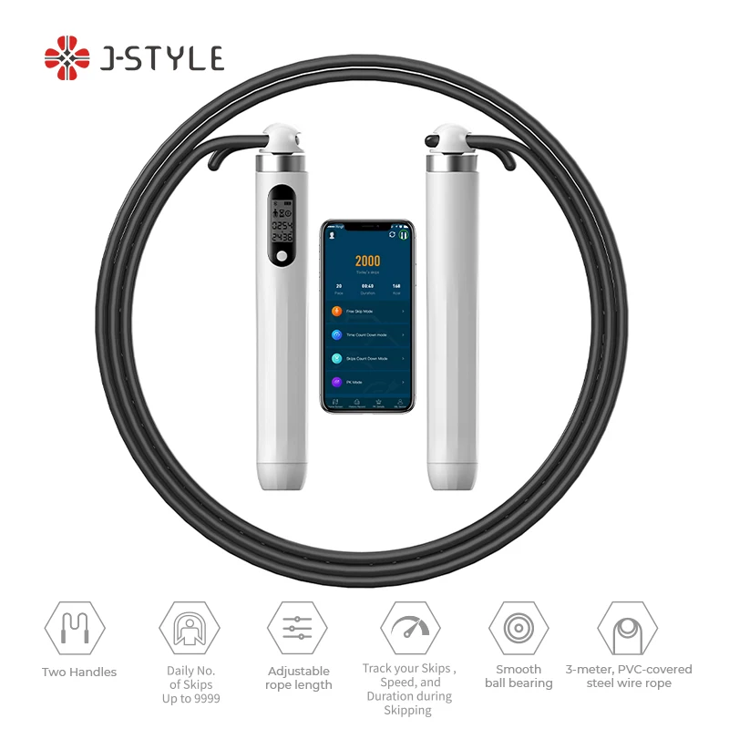 J-стильных фитнесс-Регулируемая скорость тяжелый взвешенный Bluetooth App управление подсчет Смарт