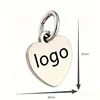 Silver External hanging peach heart 8mm
