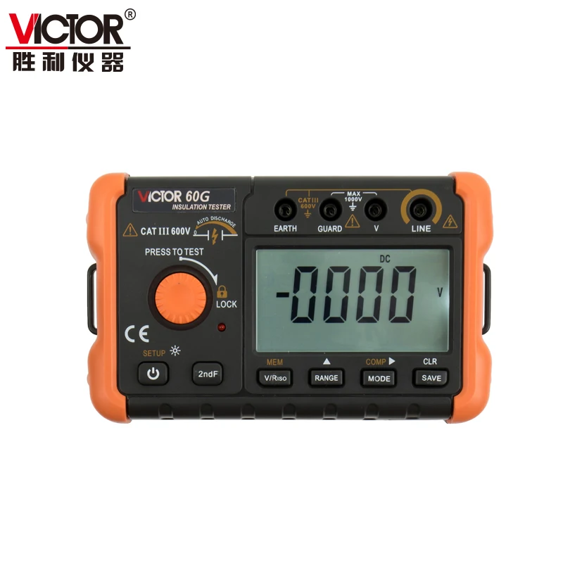 VICTOR 60G Intelligent Micro Digital Insulation Resistance Tester 6kV Overload Protection AC 1000V 2500V Insulation Tester