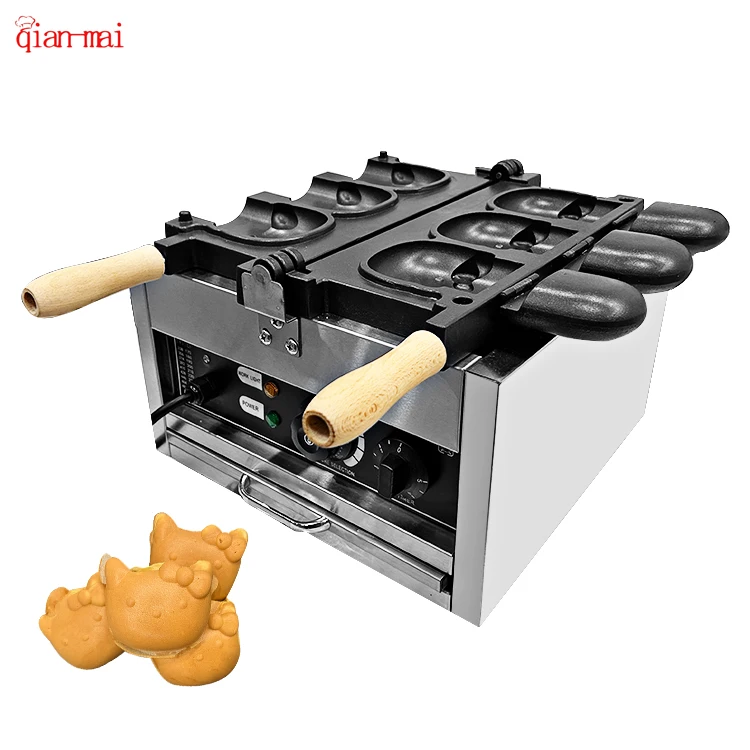OEM ODM Stainless Steel Commercial Non-Stick Hello Kitty Cat Waffle Maker Machine Custom Shape Waffle Mold Waffle Plate