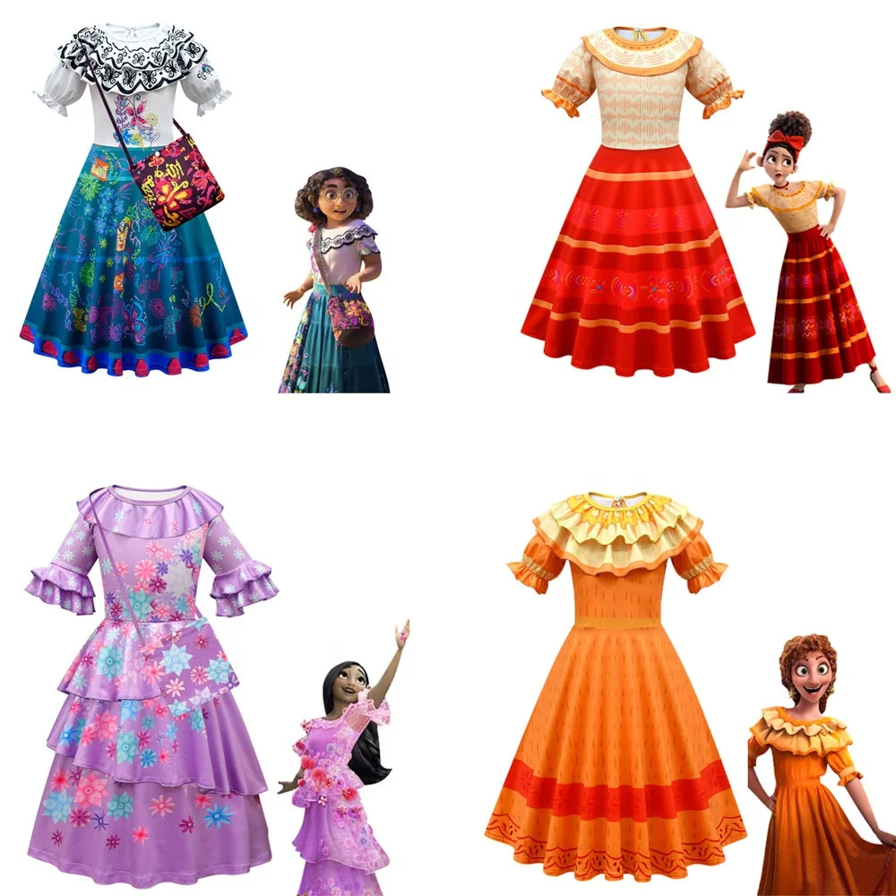Mirabel costumi Cosplay parrucca Encanto Fancy Princess abiti bambini  compleanno carnevale bambini vestiti da festa Isabela Dress - AliExpress