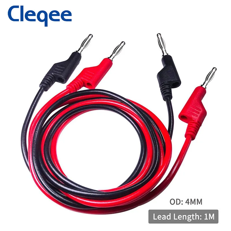 Cleqee P1036 Doppi Cavi Di Prova Per Multimetro A Spina A Banana Impilabili Da 4mm Cavo Da 1M 1000V/15A - Foto 14