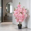 Albero in vaso di fiori di ciliegio artificiali rosa da 80 cm