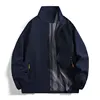 Navy Blue stand collar jacket