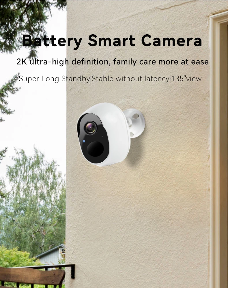 New 1080p Wireless Battery Camera Outdoor Ip66 Long Time Standby Ir