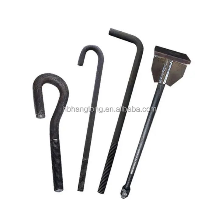 Factory Direct Sale L Type Anchor Bolt Foundation Bolt with Nut and Washer for Building Embedded Anchor Bolt