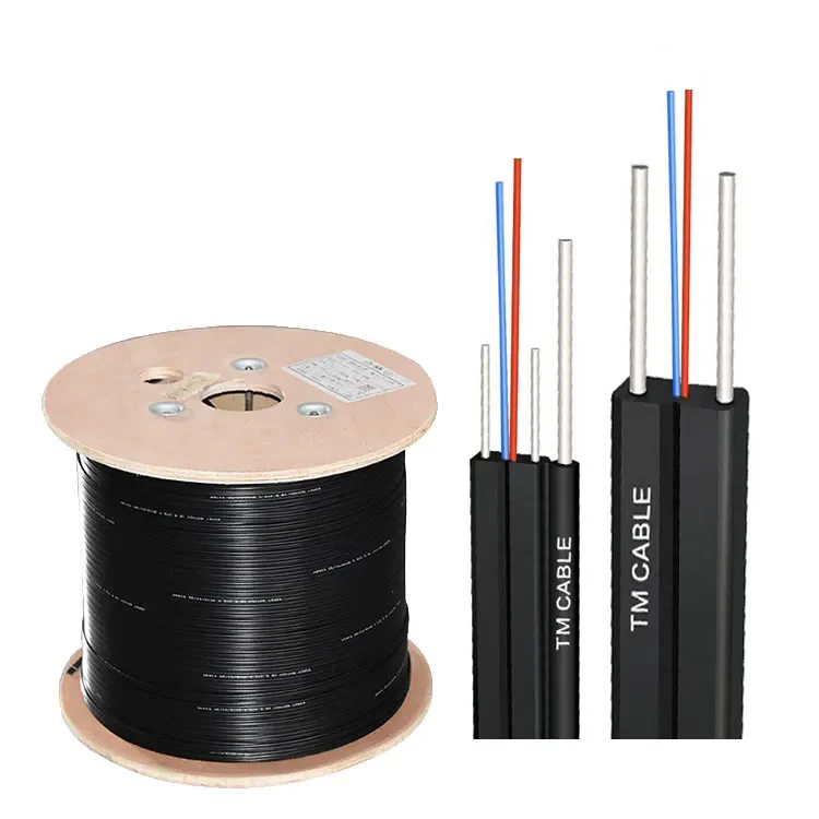 Optical Stone Fiber Wire 4 Core Outdoor Fiber Indoor 2 Core Fibre Optic Network Ftth Drop Cable