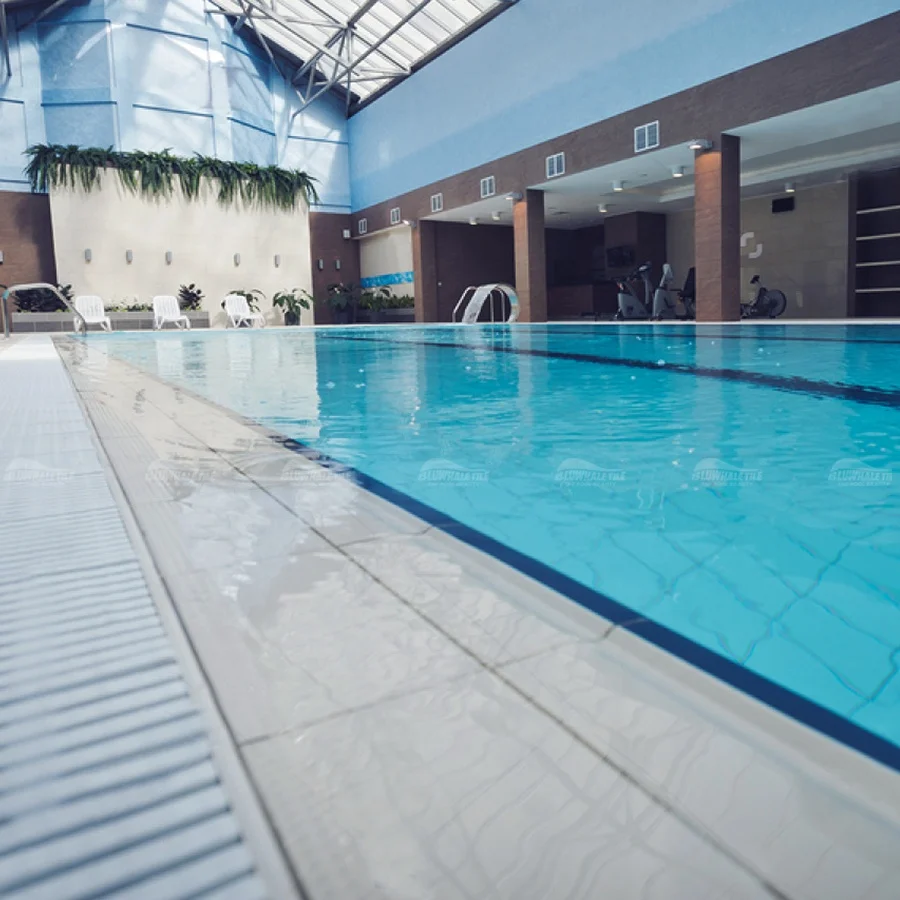 Bluwhale Customize Length Swimming Pool Wave Shape Grating Grille Non Slip PPS Overflow Grating