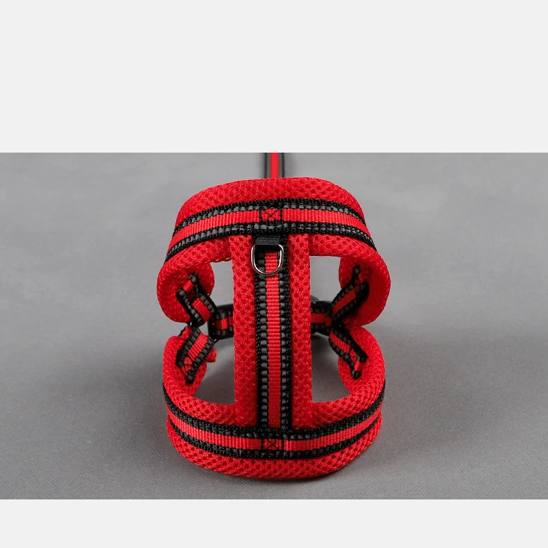 Wholesale Soft Color Sandwich Net Cloth Dog Chest Back Leash Adjustable Soft Padded Reflective Dog Pet Accessories